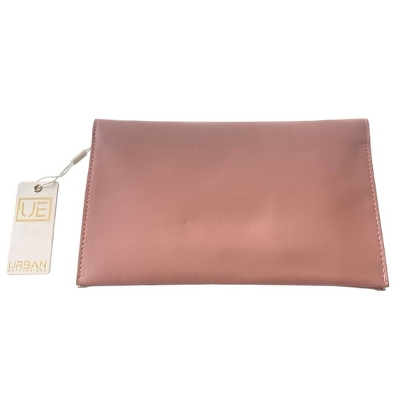 ✨‎ Urban Expressions Pink Faux Croc Envelope Clutch NWT Gold Chain - Picture 2 of 4